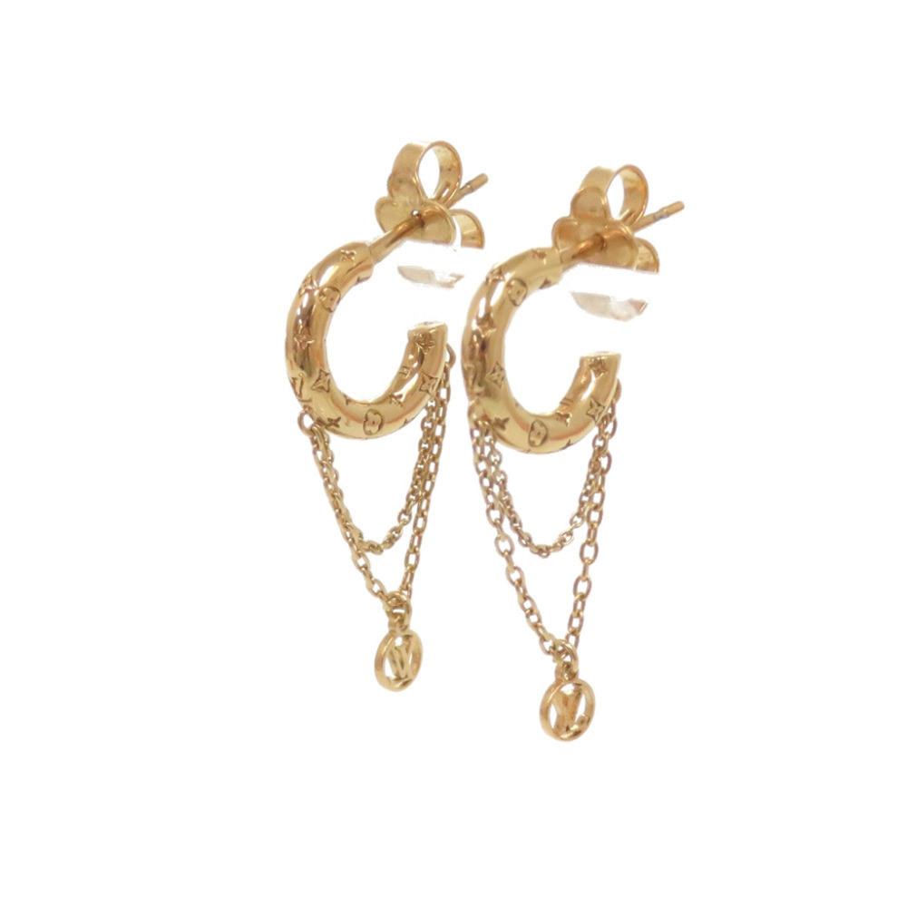 Louis Vuitton Bouclédreilles Mini Hoop Earrings M00572 Metal Gold LV 0342 LOU...